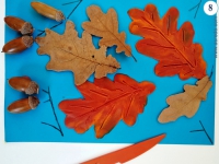 поделка дубовые листья и пластилин